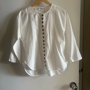 Apiece Apart White Button Blouse